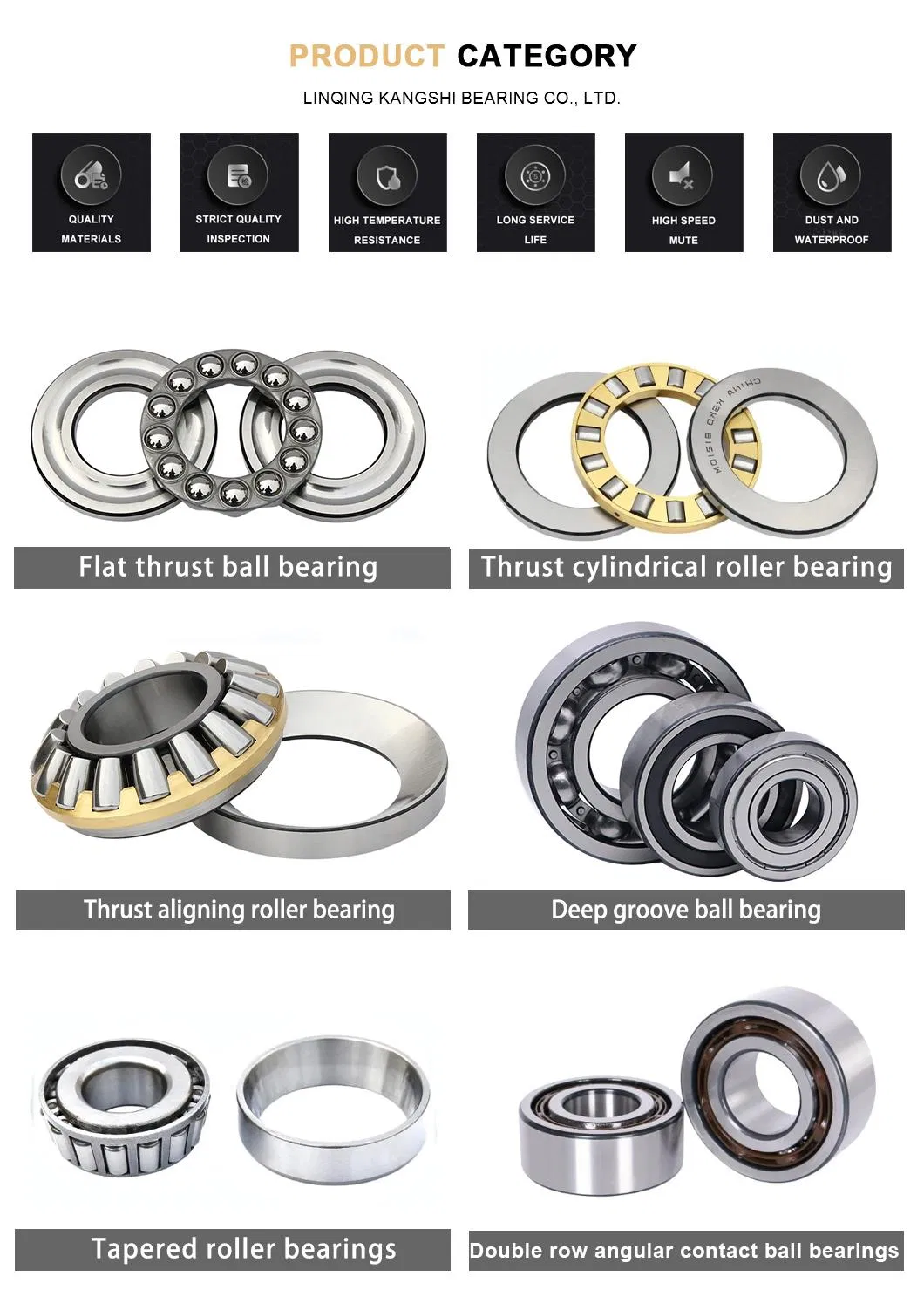 Thrust Ball Bearings for Mechanical Purposes Flat Thrust Ball Bearing 51410 51411 51412 51413 51414 Pillow Block Bearing Bearing for Auto Parts Bearing