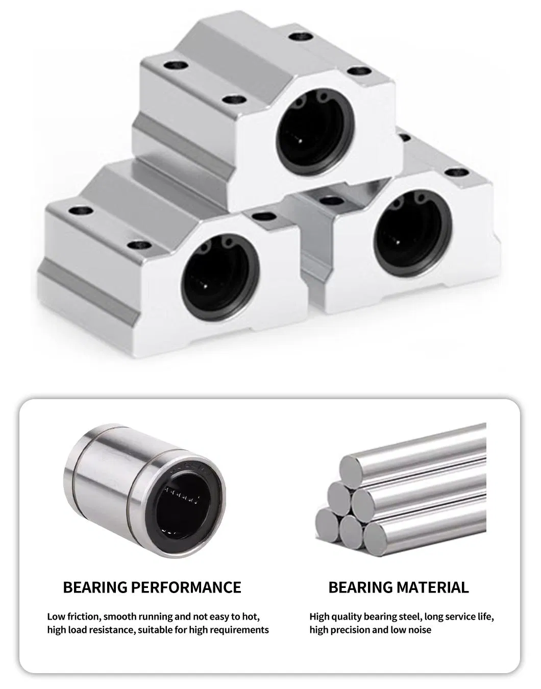 Precision CNC Machining Parts Automation Equipment Bearing Linear Plain Bearing Scs40luu Scs50luu Scs60luu Extended Bearing Box Type Slide Block Bearing