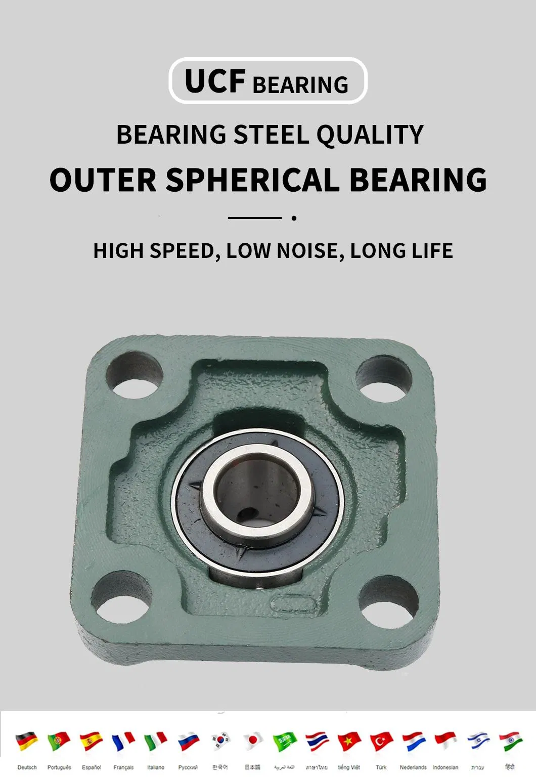 High Precision Pillow Block Bearing/High Quality Seat Bearing/Outer Spherical Bearing Ucf205 Ucf206 Ucf207 Ucf208 Square Bearing with Seat/Ucf Outer Sphere