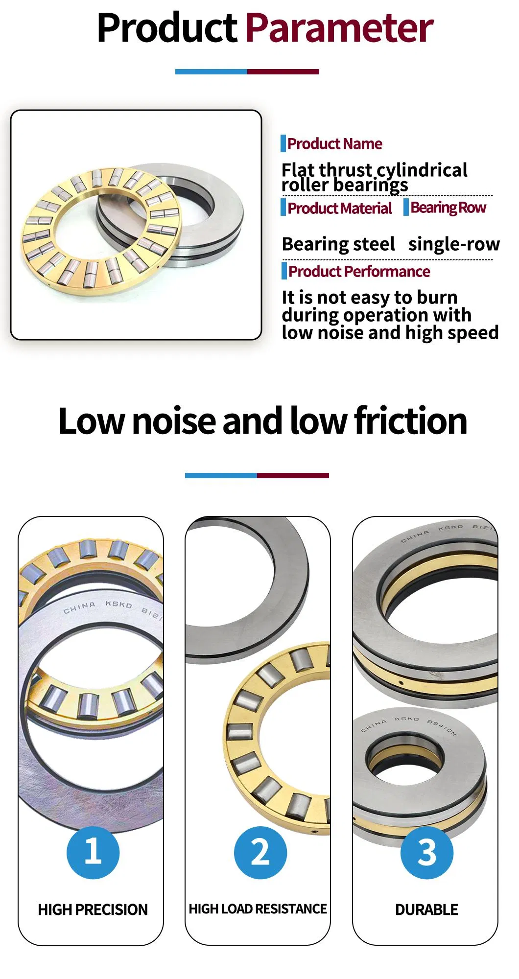 Flat Cylindrical Thrust Roller Bearings Long Life Thrust Bearing81124m 81126m 81128m 81130m 81132m 81134m Nine Types of Thrust Roller Bearings Gear Case Bearing