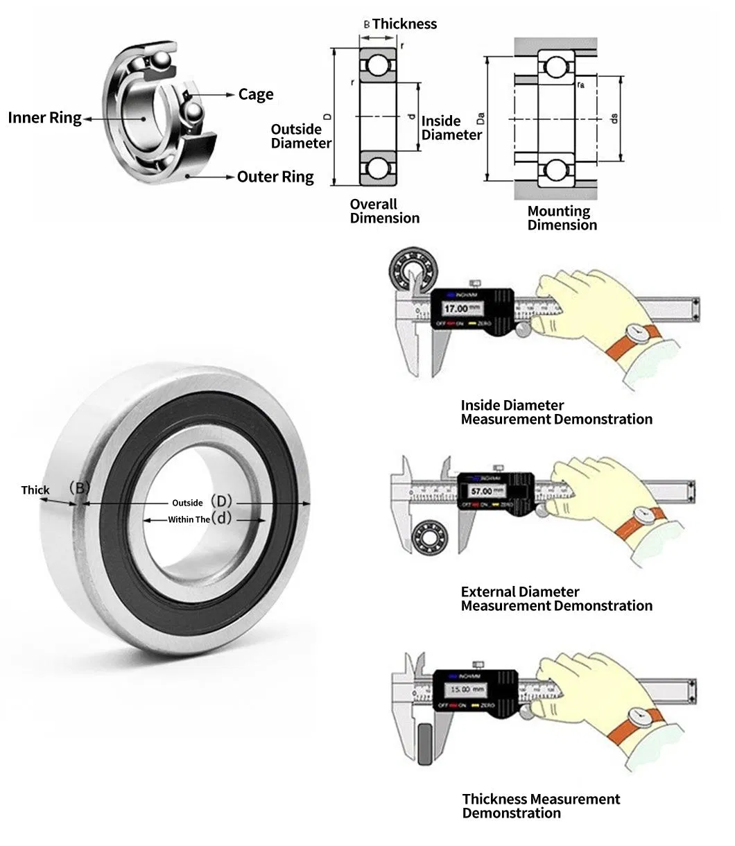 Manufacturer Direct Bearing Steel Zero Class Deep Groove Ball Bearing 6005 6005-2RS Industrial Household Motor Engine Deep Groove Ball Bearing