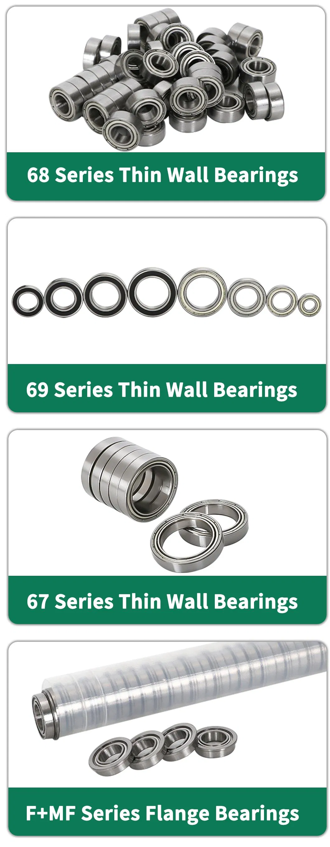 Bearing Steel Ultra-Thin Wall Bearing High Speed Bearing 6964m 6968m 6972m 6976m 6980m Automobile Motor Deep Groove Ball Bearings Precision Thin-Wall Bearing